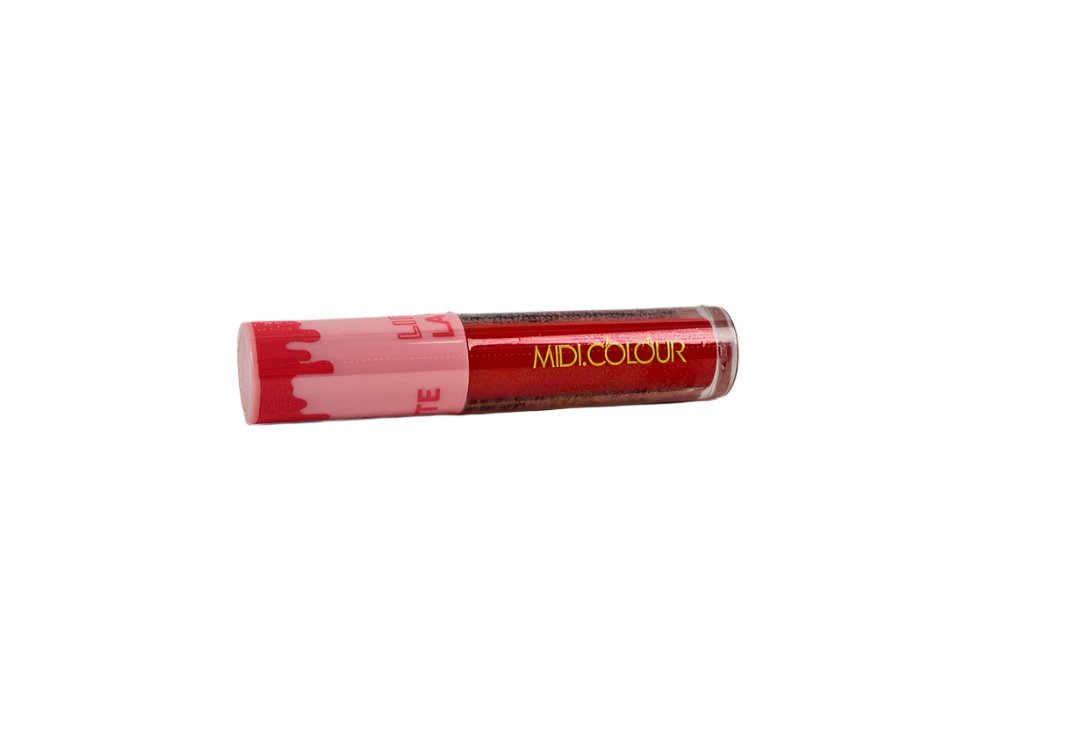 Midicolour matte liquid lipstick, light pink tube with capped applicator