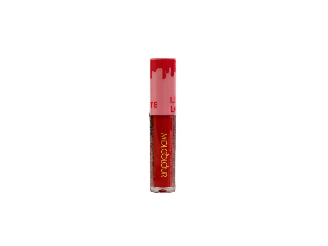 Midicolour matte liquid lipstick tube, red shade