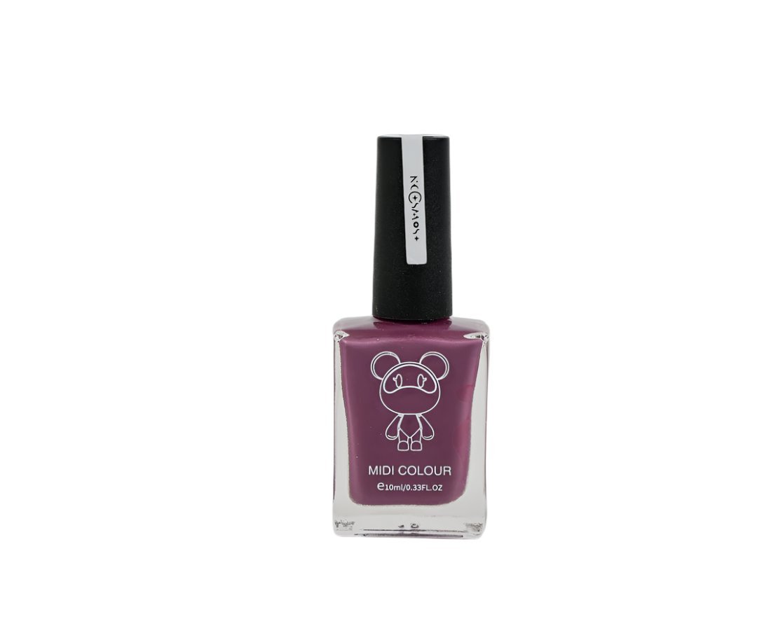 Deep purple MIDI nail polish bottle with black cap