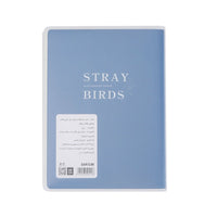 A6 matte rubber cover notebook, blue back cover with barcode label sticker.