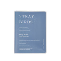 A6 matte rubber cover notebook, blue "Stray Birds" front cover design.