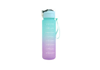700ml portable gradient snap cup, green-to-violet gradient, flip lid and wrist strap