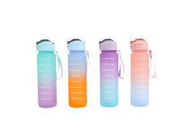Set of 4 gradient snap cups with two-tone colors, flip lids and wrist straps