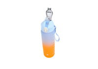 700ml portable gradient snap cup, blue cap, orange-to-blue body, wrist strap