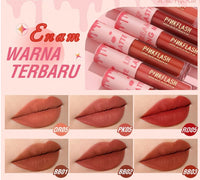 Midicolour matte liquid lipstick shade swatches with several tubes and lip samples