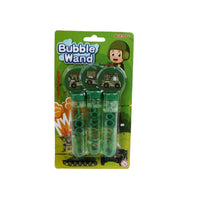 Boxed tractor bubble wand set, 3-pack, green handles