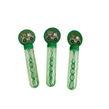 Tractor bubble wands (3-pack) with green handles and wand tubes