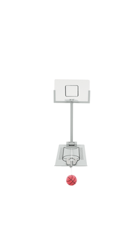 Mini desk basketball game hoop on stand with ball return mat and ball
