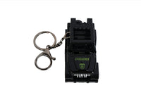 Mini jeep keychain with black police front panel, keyring and two metal clips