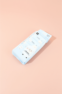 Mini wipes pack, light blue wrapper with cute bear and cloud print