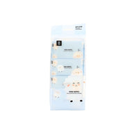 Mini wipes pack, light blue pouch with cute bear print