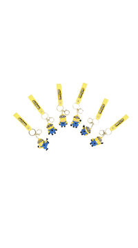 Set of Minions silicone keychains with yellow straps and character charms