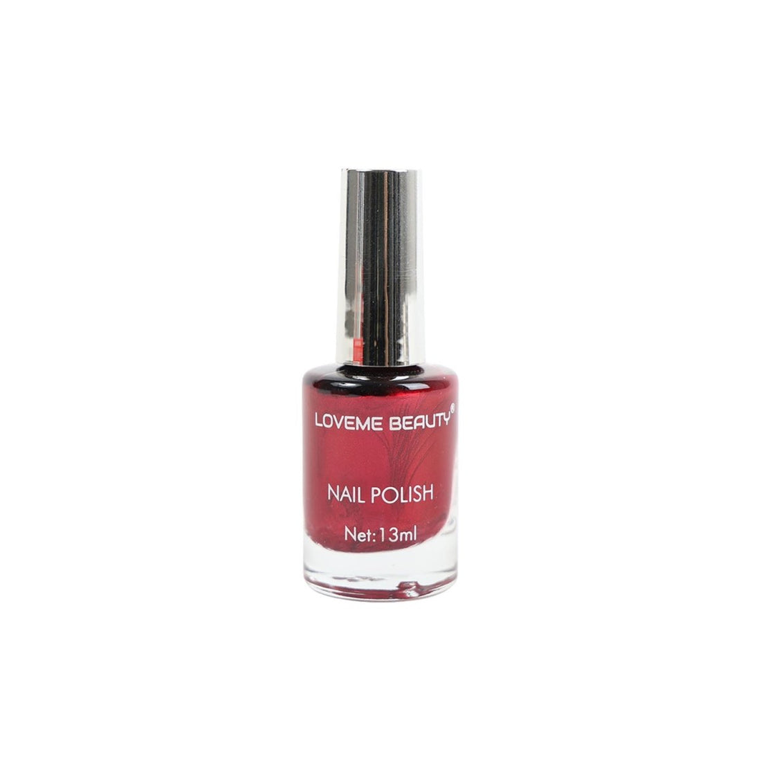 Nail polish bottle with baby pink shade and silver cap