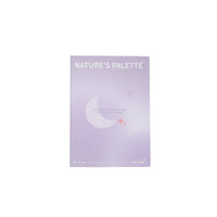 B5 lined notebook cover in pastel purple with Nature's Palette title and moon-star graphics.