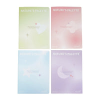 Four-piece B5 lined notebook set with Nature's Palette pastel covers: pink, purple, blue, green.