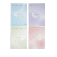 Set of four pastel B5 glue notebooks with “NATURE’S PALETTE” front covers in blue, violet, mint, pink