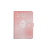 Pastel pink notebook with magnetic buckle and Nature’s Palette star design