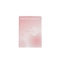 B5 lined notebook cover in pastel pink with Nature's Palette title and star-moon graphics.