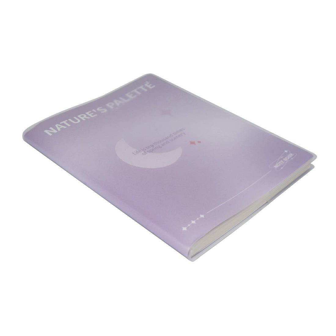 Purple A5 notebook with pastel matte rubber cover, Nature’s Palette design