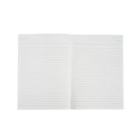 Open B5 glue notebook showing blank pages with horizontal lined rows