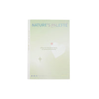 Pale green B5 glue notebook cover with “NATURE’S PALETTE” and moon-heart graphics