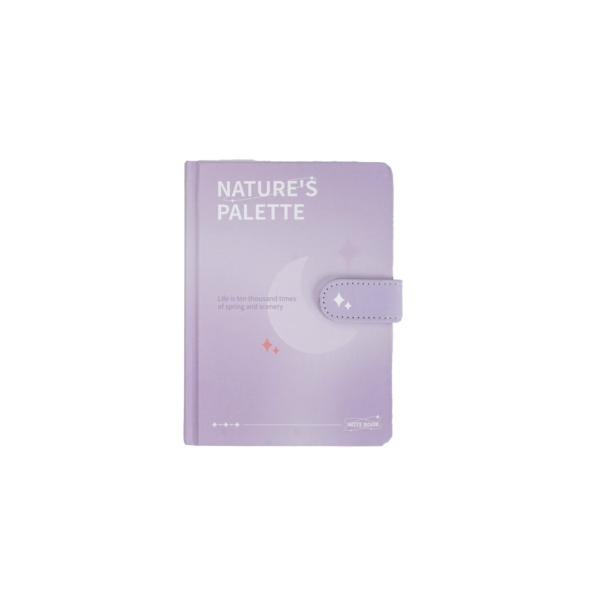 Pastel magnetic buckle notebook, lavender cover with star magnetic clasp