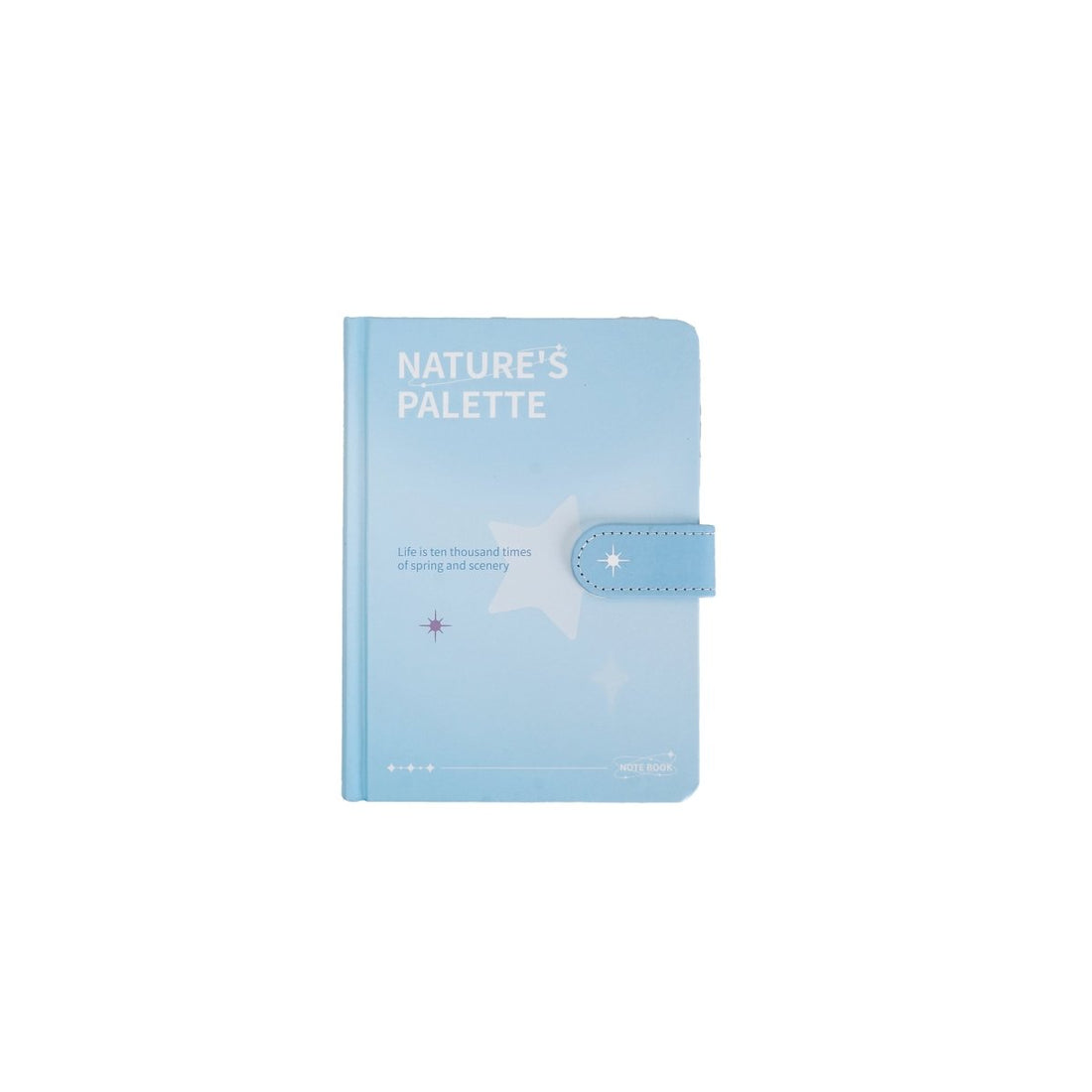 Pastel magnetic buckle notebook, blue cover with star magnetic clasp