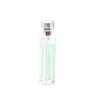 Naughty Bear women's perfume bottle, clear glass with silver spray top and pale green liquid