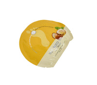 Foot mask sheet with nut seed oil, yellow with coconut and nut label