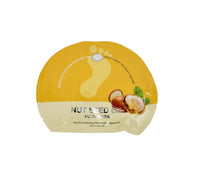 Nut seed oil foot mask sheet, yellow with coconut and nut graphic