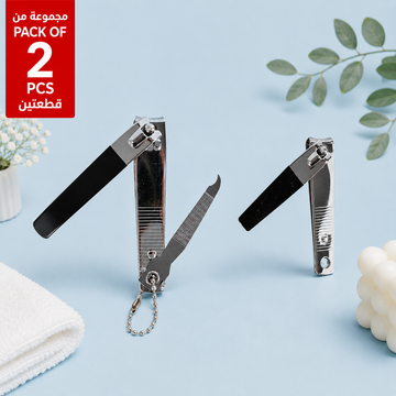 Pack of 2 Black Anti-Skid Nail Clippers