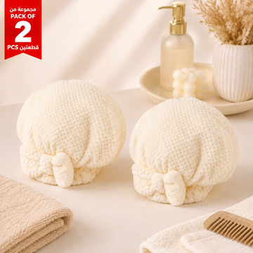 Pack of 2 Cute Bow Hair-Drying Caps