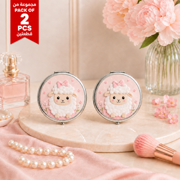 Pack of 2 Cute Sheep Compact Mirrors lifestyle