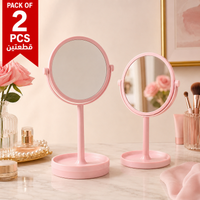 Pack of 2 Round Metal Standing Mirrors – 8 cm lifestyle