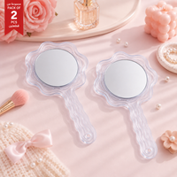 Pack of 2 Transparent Ripple Handheld Mirrors lifestyle