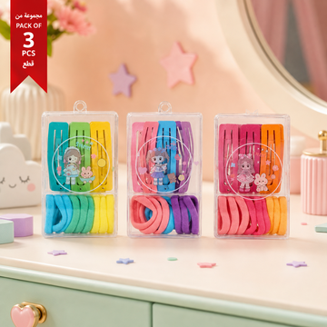 Pack of 3 Colorful Kids Hair Clip Sets lifestyle design