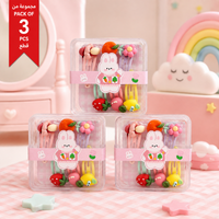 Pack of 3 Cute Fruit & Flower Kids Hair Clip Sets lifestyle design