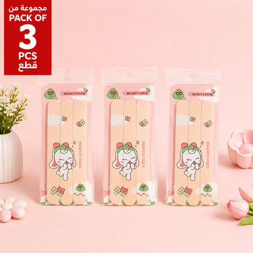 Pack of 3 Cute Rabbit Printed Nail File Sets