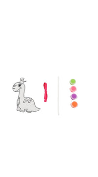 Unicorn suncatcher craft template with pink ribbon strip and small paint color dots