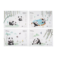 A4 drawing book covers with cute panda illustrations and plants