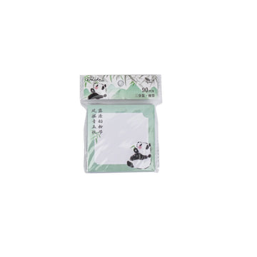 Panda sticky notes pack with mint pages and panda faces, 90 pcs