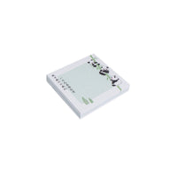 Panda sticky note pad stack with mint pages and panda border accents
