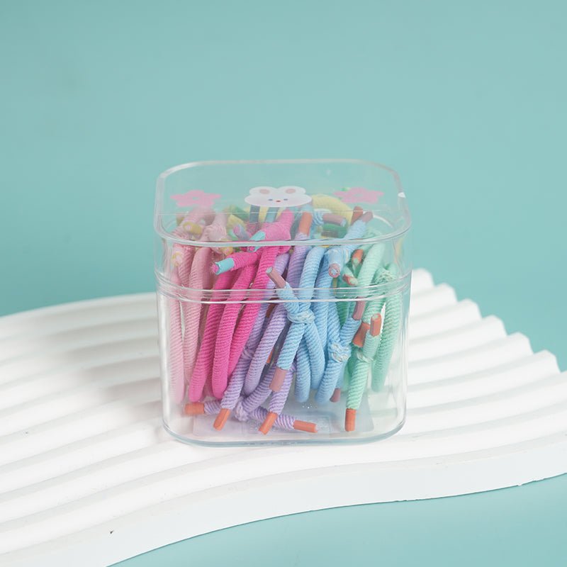 Colorful Flexible Hair Ties with Clear Storage Box 1