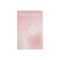 A5 line notebook, pink cover with "Nature's Palette" text and cloud heart graphic.