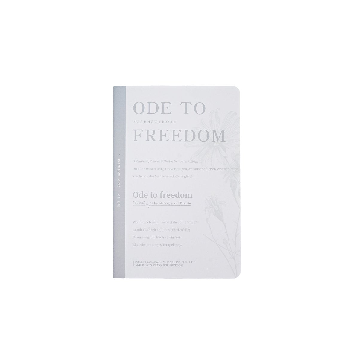 A5 lined notebook, light cover titled 'ODE TO FREEDOM'.