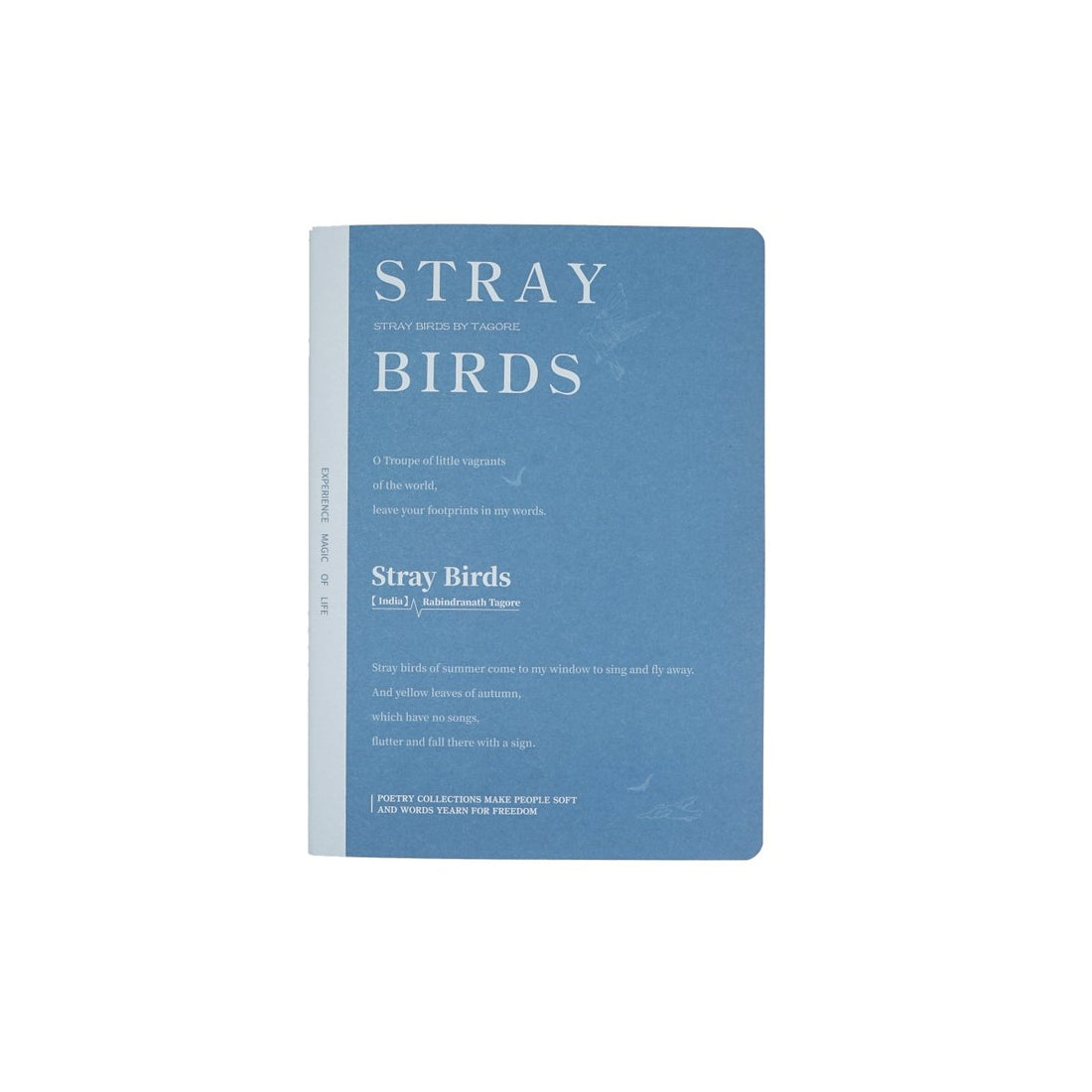 B5 notebook, blue cover with 'BIRDS' title in white