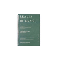 B5 coil notebook cover, green with “Leaves of Grass” title