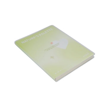A6 rubber-covered notebook with matte finish, light yellow-green cover and printed motif