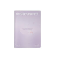 B5 notebook with pastel lavender matte rubber cover and “NATURE’S PALETTE” text