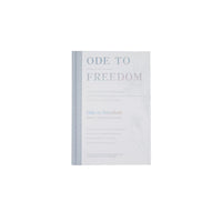 A5 hardcover journal cover, pale gray with “Ode to Freedom” title text